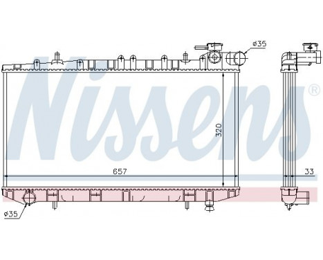 Radiator, engine cooling 62985 Nissens