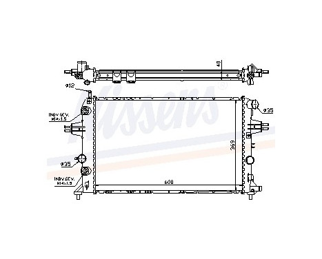 Radiator, engine cooling 63003A Nissens