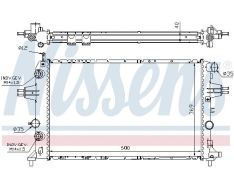 Radiator, engine cooling 63003A Nissens, Image 2