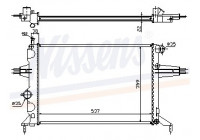 Radiator, engine cooling 63005A Nissens