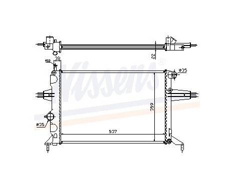 Radiator, engine cooling 63005A Nissens