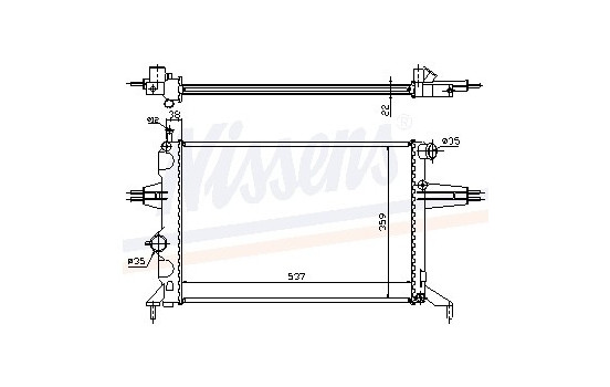 Radiator, engine cooling 63005A Nissens
