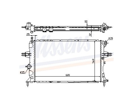 Radiator, engine cooling 63006A Nissens