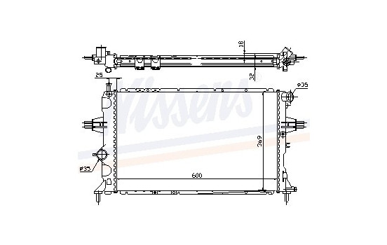 Radiator, engine cooling 63006A Nissens