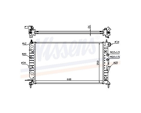 Radiator, engine cooling 63013A Nissens