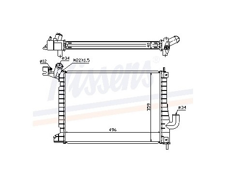 Radiator, engine cooling 63019A Nissens