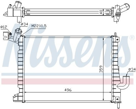 Radiator, engine cooling 63019A Nissens, Image 2