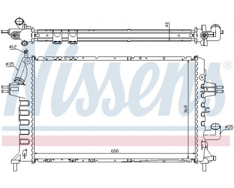 Radiator, engine cooling 63021A Nissens, Image 2