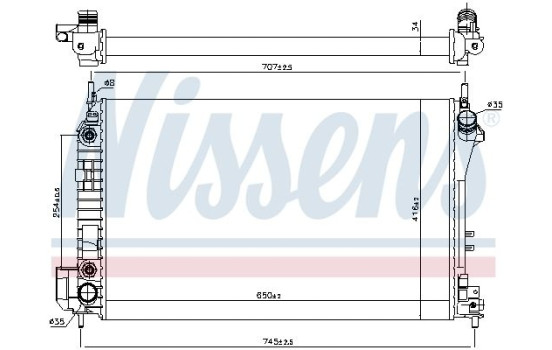 Radiator, engine cooling 63023 Nissens, Image 5