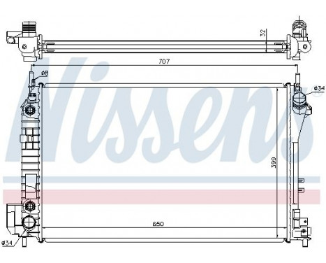 Radiator, engine cooling 63023A Nissens, Image 2