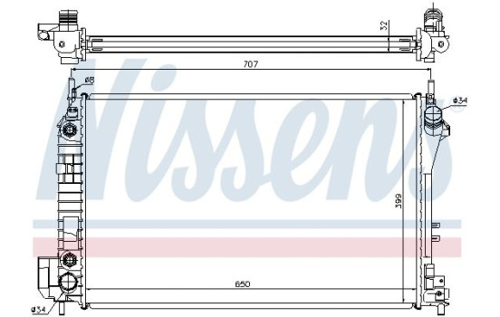 Radiator, engine cooling 63023A Nissens, Image 2