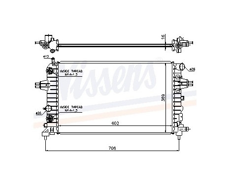 Radiator, engine cooling 63027A Nissens