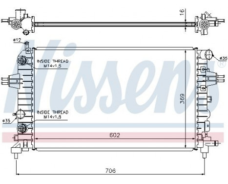 Radiator, engine cooling 63027A Nissens, Image 2