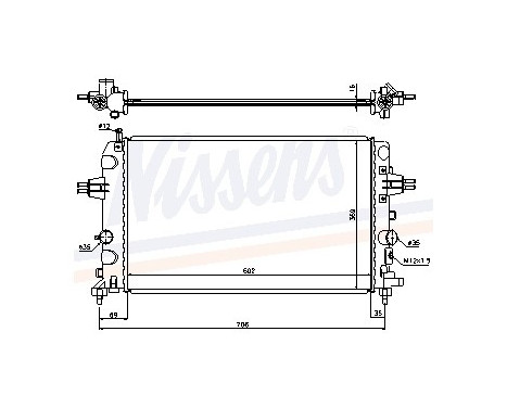 Radiator, engine cooling 63028A Nissens