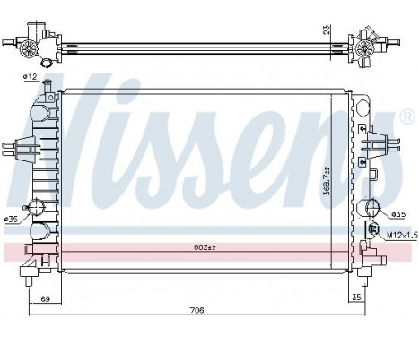 Radiator, engine cooling 63028A Nissens, Image 2