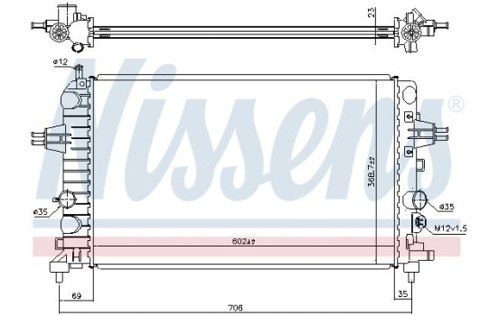 Radiator, engine cooling 63028A Nissens, Image 2