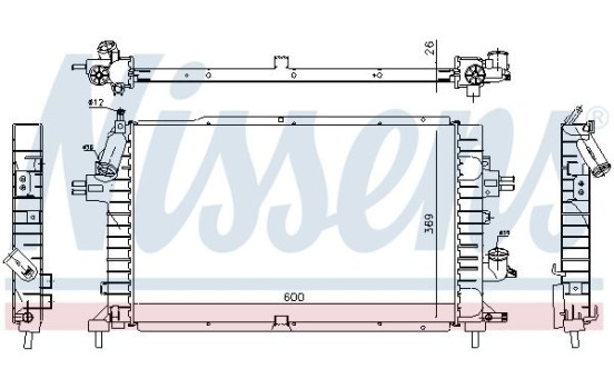 Radiator, engine cooling 63029A Nissens, Image 2