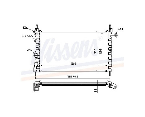 Radiator, engine cooling 63050A Nissens