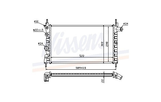 Radiator, engine cooling 63050A Nissens