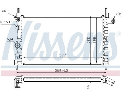 Radiator, engine cooling 63050A Nissens, Image 2