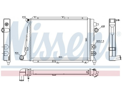 Radiator, engine cooling 63057 Nissens