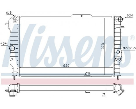 Radiator, engine cooling 630631 Nissens