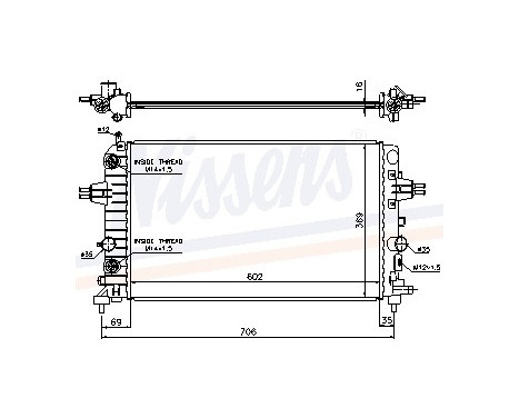 Radiator, engine cooling 630702 Nissens