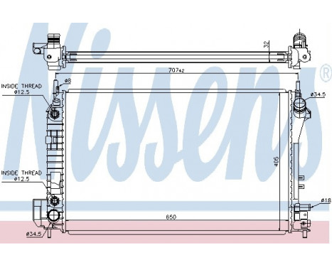 Radiator, engine cooling 630703 Nissens