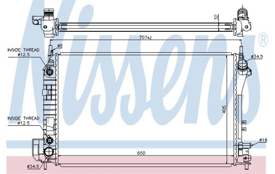 Radiator, engine cooling 630703 Nissens