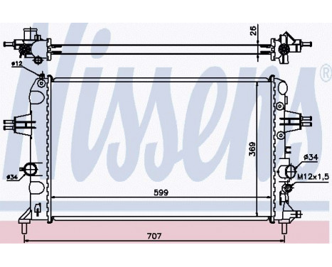 Radiator, engine cooling 630704 Nissens