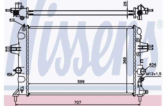Radiator, engine cooling 630704 Nissens