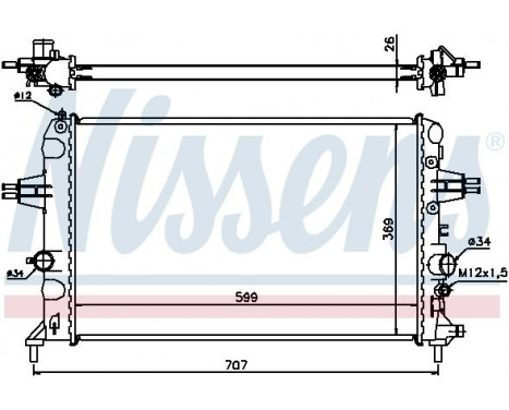 Radiator, engine cooling 630704 Nissens, Image 2