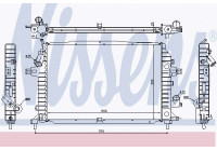 Radiator, engine cooling 630705 Nissens