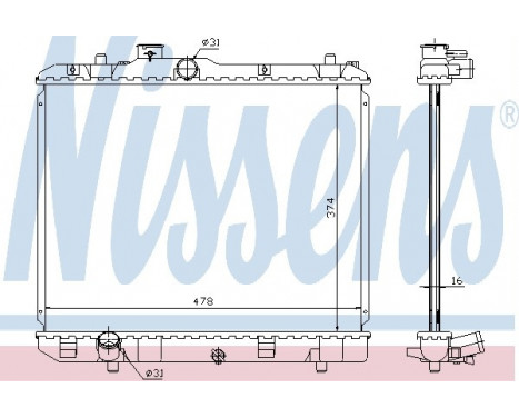 Radiator, engine cooling 630707 Nissens