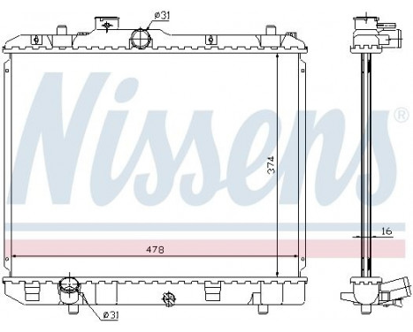 Radiator, engine cooling 630707 Nissens, Image 2