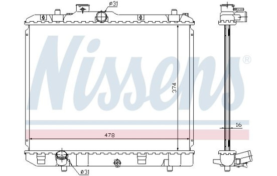 Radiator, engine cooling 630707 Nissens, Image 2