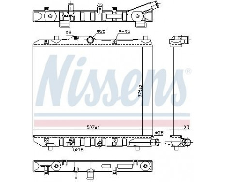 Radiator, engine cooling 630708 Nissens