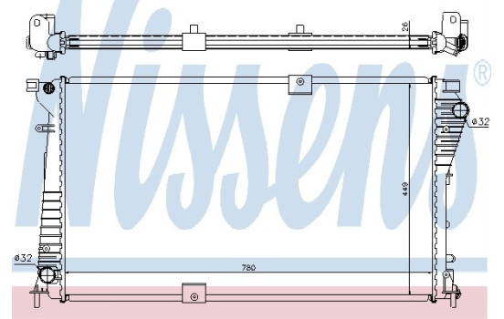 Radiator, engine cooling 630709 Nissens