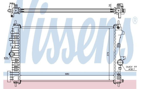 Radiator, engine cooling 630716 Nissens