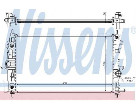 Radiator, engine cooling 630723 Nissens