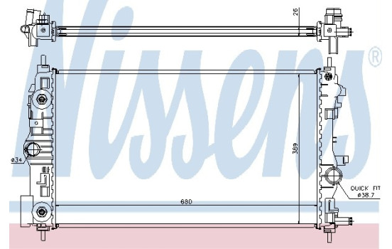 Radiator, engine cooling 630723 Nissens