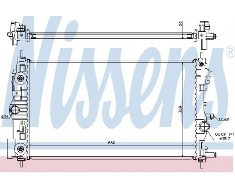 Radiator, engine cooling 630724 Nissens