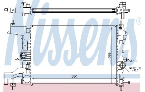 Radiator, engine cooling 630725 Nissens