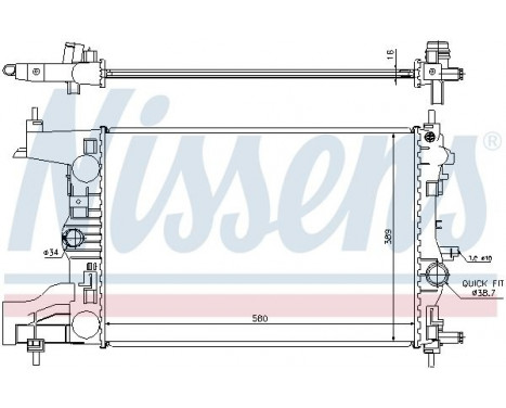 Radiator, engine cooling 630727 Nissens, Image 2