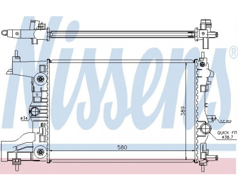 Radiator, engine cooling 630728 Nissens