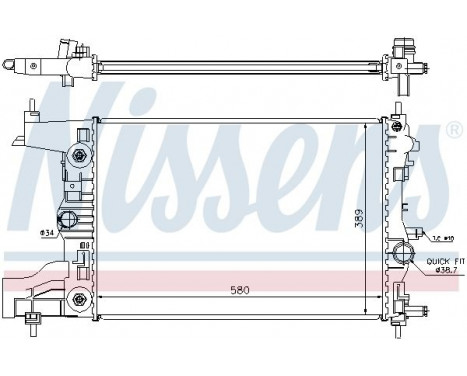 Radiator, engine cooling 630728 Nissens, Image 2