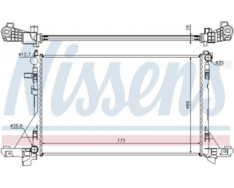 Radiator, engine cooling 630733 Nissens