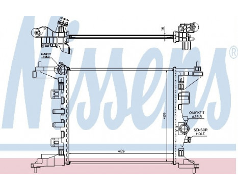 Radiator, engine cooling 630734 Nissens