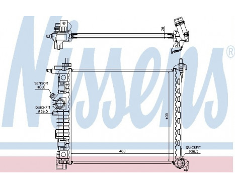 Radiator, engine cooling 630736 Nissens