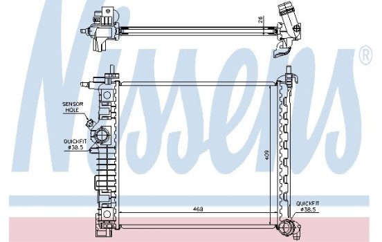 Radiator, engine cooling 630736 Nissens